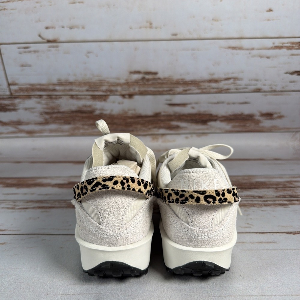 Womens Nike Waffle Debut Leopard Sail Sesame Black HF1856-001 Size 6 - Picture 4 of 9